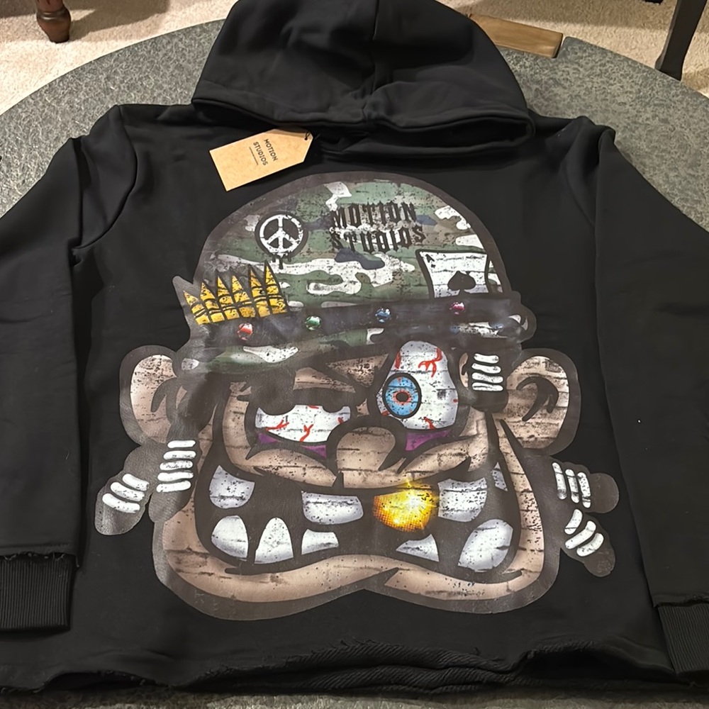 🖤 Motion Studios Black Peace Hoodie size S 🖤